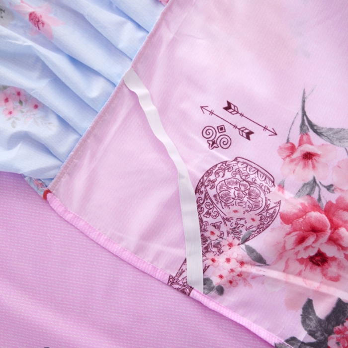 91家纺网 家纺一手货源 找家纺 艾裙海床笠 2025新款韩版蕾丝单床裙红粉佳人