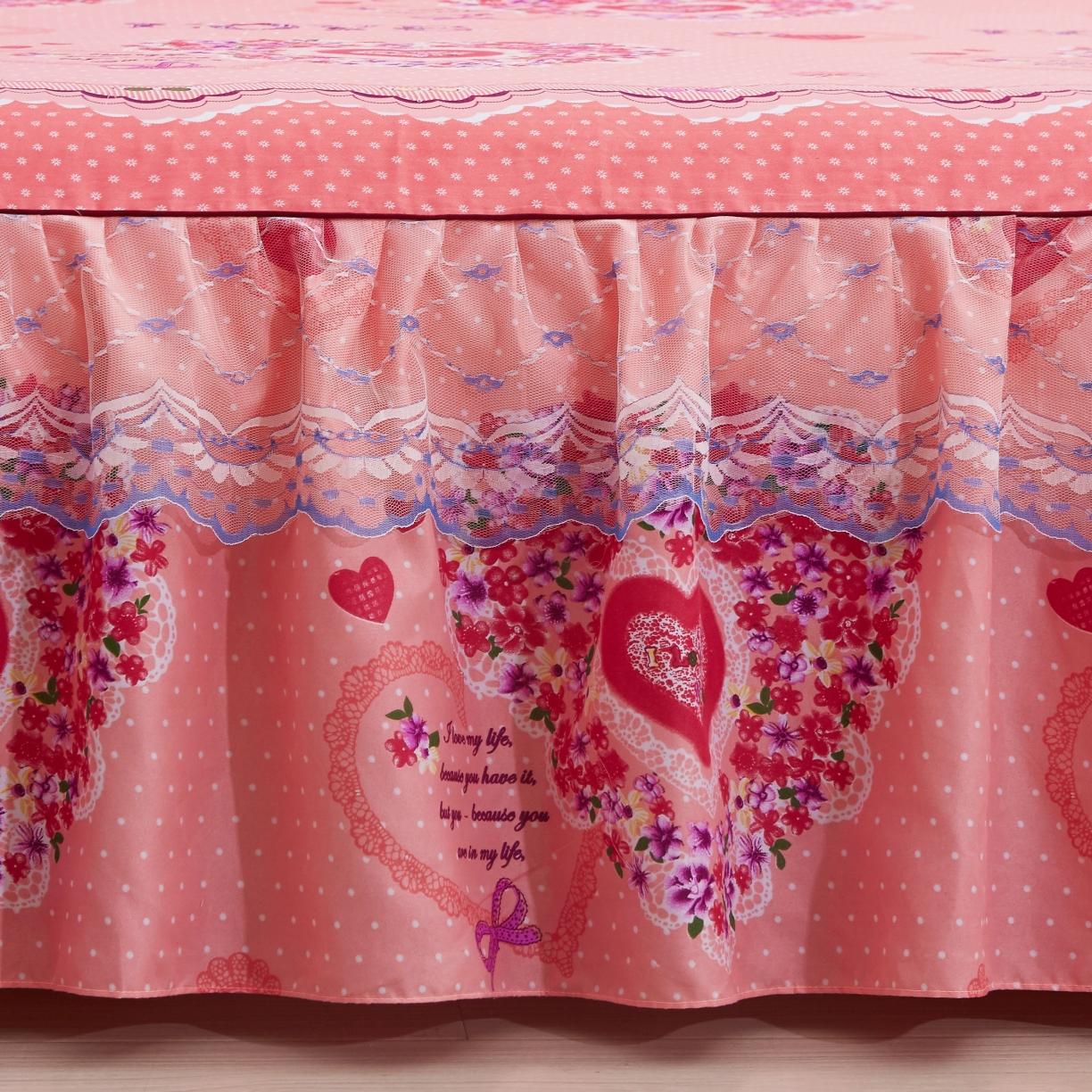 91家纺网 家纺一手货源 找家纺 艾裙海床笠 2025新款韩版蕾丝单床裙甜蜜蜜