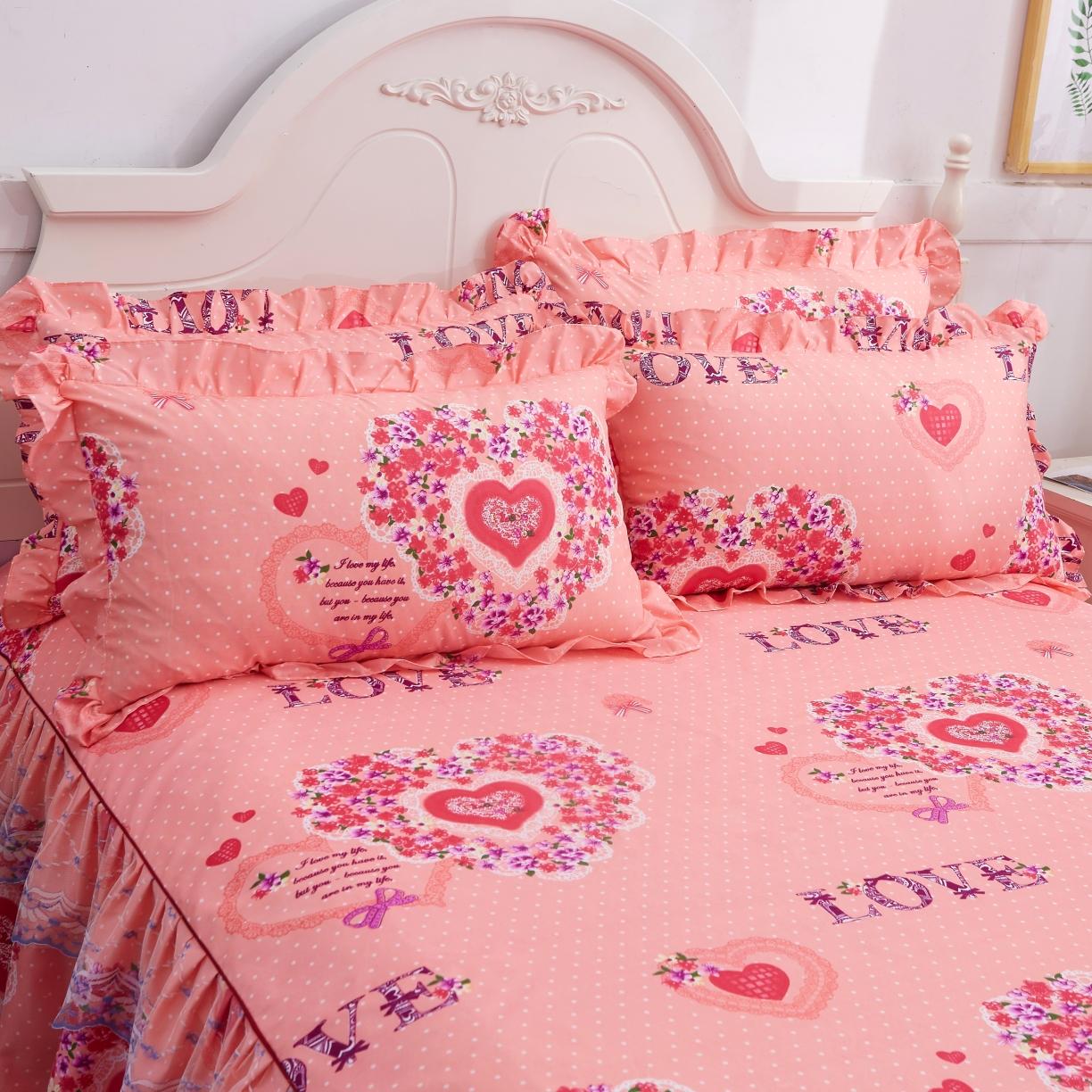 91家纺网 家纺一手货源 找家纺 艾裙海床笠 2025新款韩版蕾丝单床裙甜蜜蜜