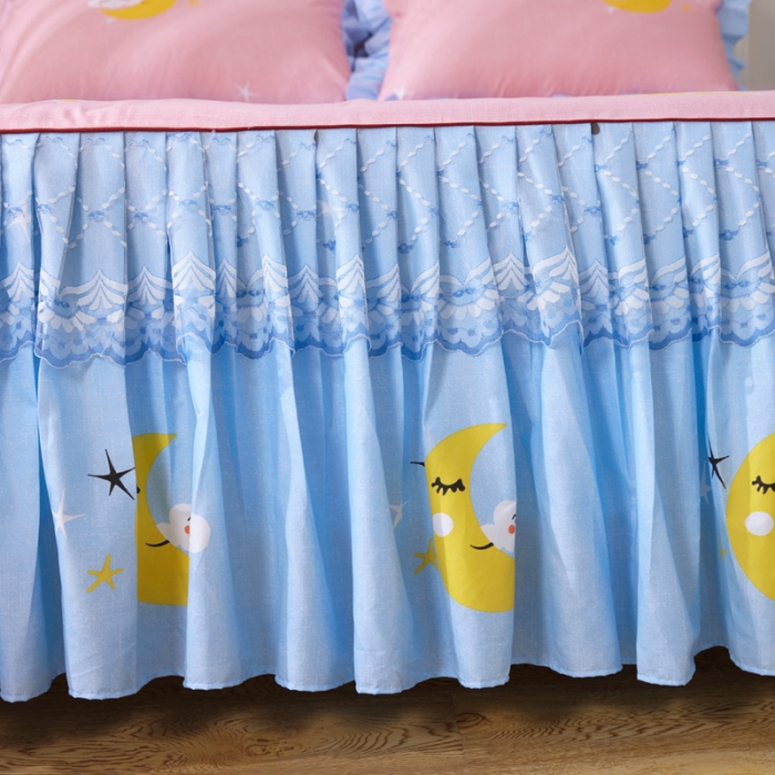 91家纺网 家纺一手货源 找家纺 艾裙海床笠 2025新款韩版蕾丝单床裙云朵宝贝-玉