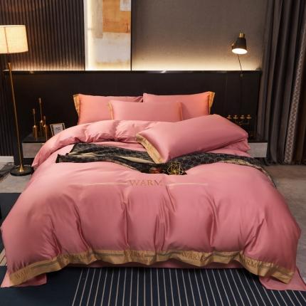 芊寻家居 2024新款100支长绒棉典雅系列四件套 温红