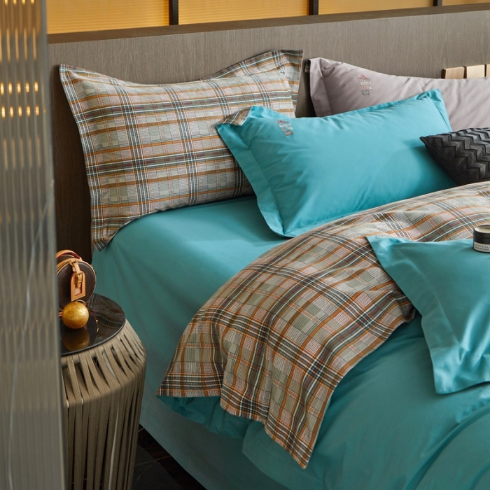 91家纺网 家纺一手货源 找家纺 威克凯丽 秋冬绣花3636磨毛四件套 梦幻天空-宝石蓝