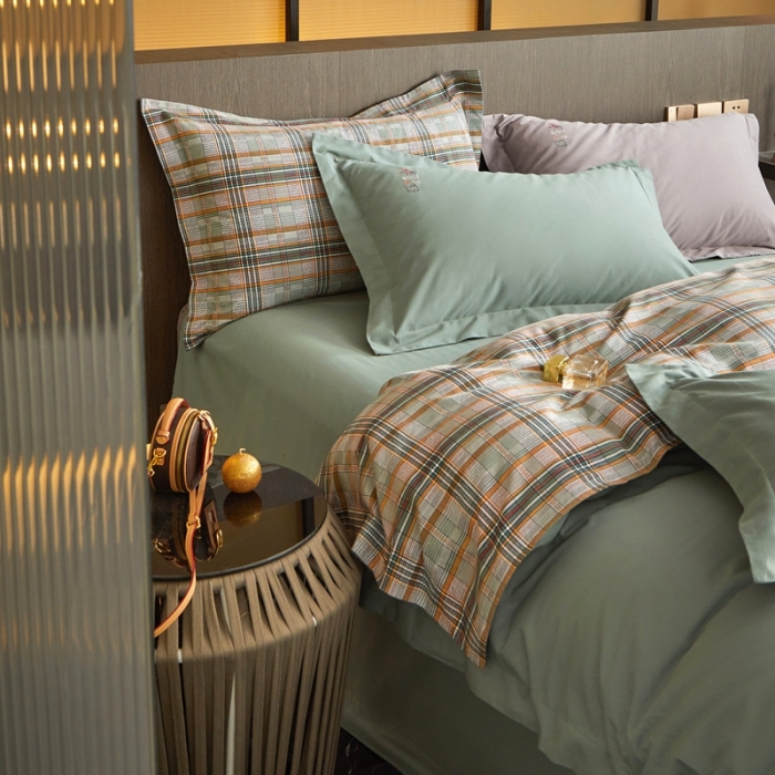 91家纺网 家纺一手货源 找家纺 威克凯丽 秋冬绣花3636磨毛四件套 梦幻天空-草绿