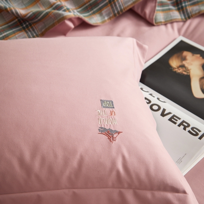 91家纺网 家纺一手货源 找家纺 威克凯丽 秋冬绣花3636磨毛四件套 梦幻天空-豆沙