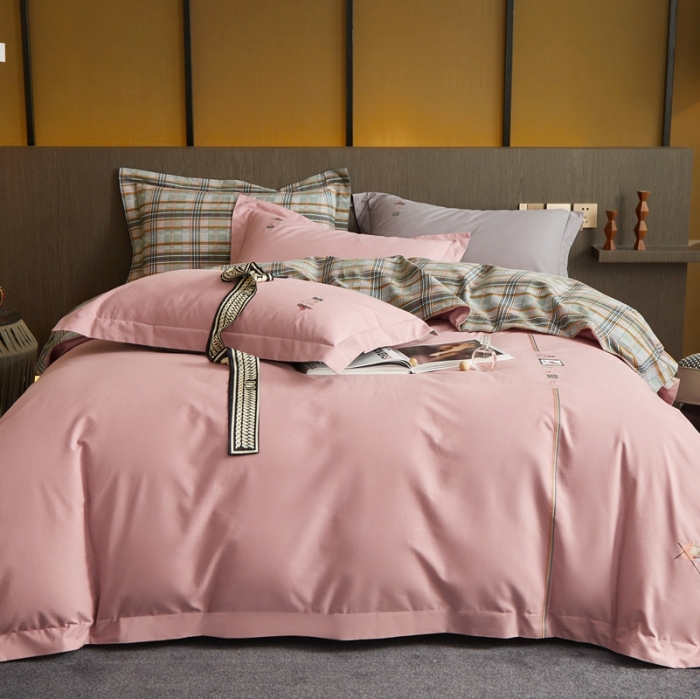 91家纺网 家纺一手货源 找家纺 威克凯丽 秋冬绣花3636磨毛四件套 梦幻天空-豆沙