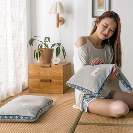 91家纺网 家纺一手货源 找家纺 梦叶草 2022新款麻绒全荞麦枕 浅灰