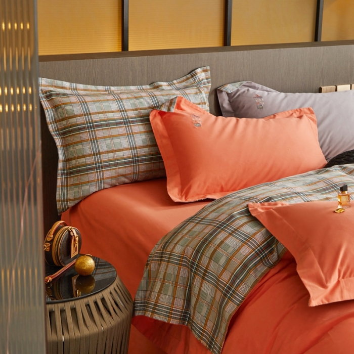 91家纺网 家纺一手货源 找家纺 威克凯丽 秋冬绣花3636磨毛四件套 梦幻天空-桔色