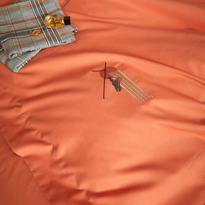 91家纺网 家纺一手货源 找家纺 威克凯丽 秋冬绣花3636磨毛四件套 梦幻天空-桔色