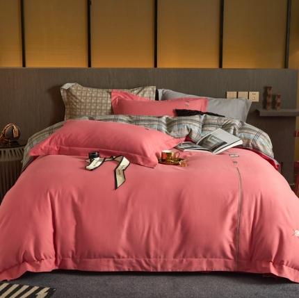 91家纺网 家纺一手货源 找家纺 威克凯丽 秋冬绣花3636磨毛四件套 梦幻天空-西瓜红