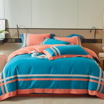 91家纺网 家纺一手货源 找家纺 (总）威克凯丽 2021新款秋冬拼接4032磨毛四件套