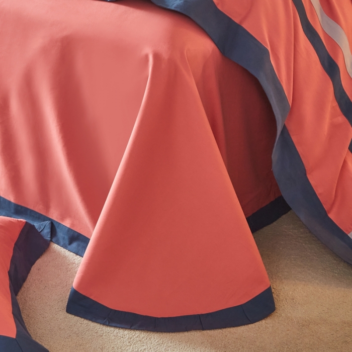 91家纺网 家纺一手货源 找家纺 威克凯丽 秋冬拼接4032磨毛四件套 美丽心语-豆沙粉