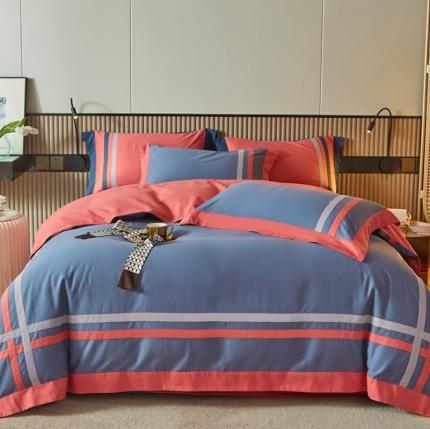 91家纺网 家纺一手货源 找家纺 威克凯丽 秋冬拼接4032磨毛四件套 美丽心语-绅士兰