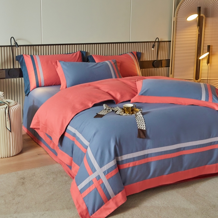 91家纺网 家纺一手货源 找家纺 威克凯丽 秋冬拼接4032磨毛四件套 美丽心语-绅士兰