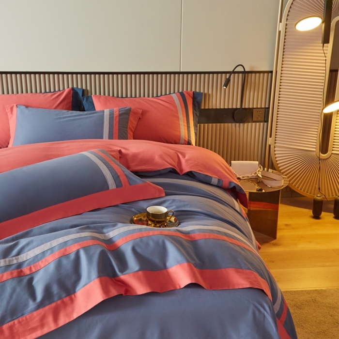 91家纺网 家纺一手货源 找家纺 威克凯丽 秋冬拼接4032磨毛四件套 美丽心语-绅士兰