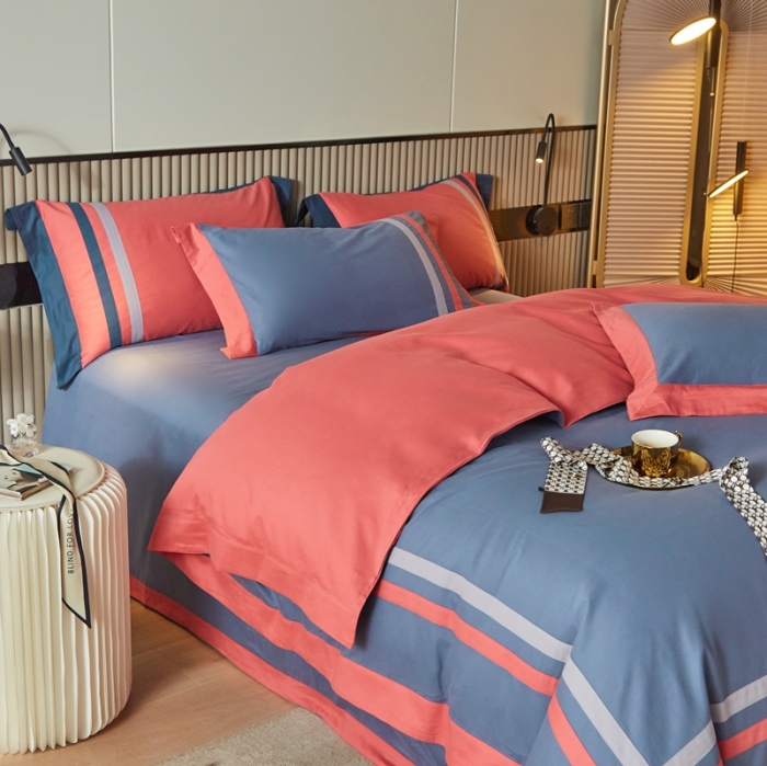 91家纺网 家纺一手货源 找家纺 威克凯丽 秋冬拼接4032磨毛四件套 美丽心语-绅士兰