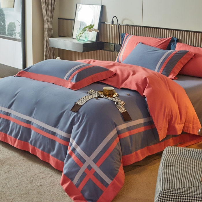 91家纺网 家纺一手货源 找家纺 威克凯丽 秋冬拼接4032磨毛四件套 美丽心语-绅士兰