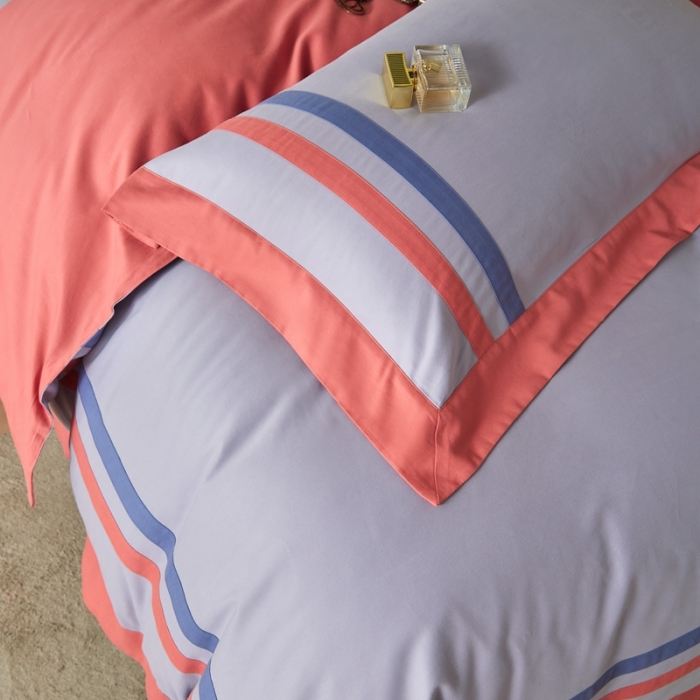 91家纺网 家纺一手货源 找家纺 威克凯丽 秋冬拼接4032磨毛四件套 美丽心语-太空灰