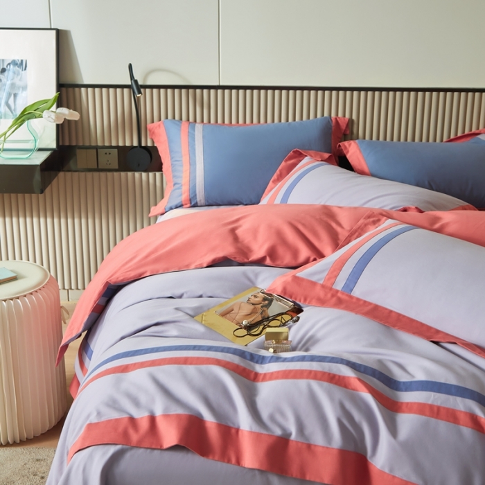 91家纺网 家纺一手货源 找家纺 威克凯丽 秋冬拼接4032磨毛四件套 美丽心语-太空灰