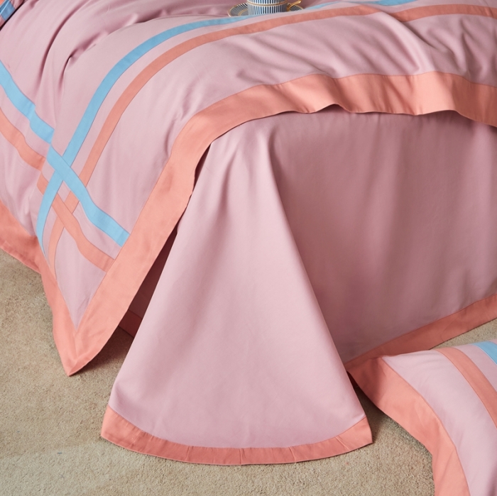 91家纺网 家纺一手货源 找家纺 威克凯丽 秋冬拼接4032磨毛四件套 美丽心语-温馨紫