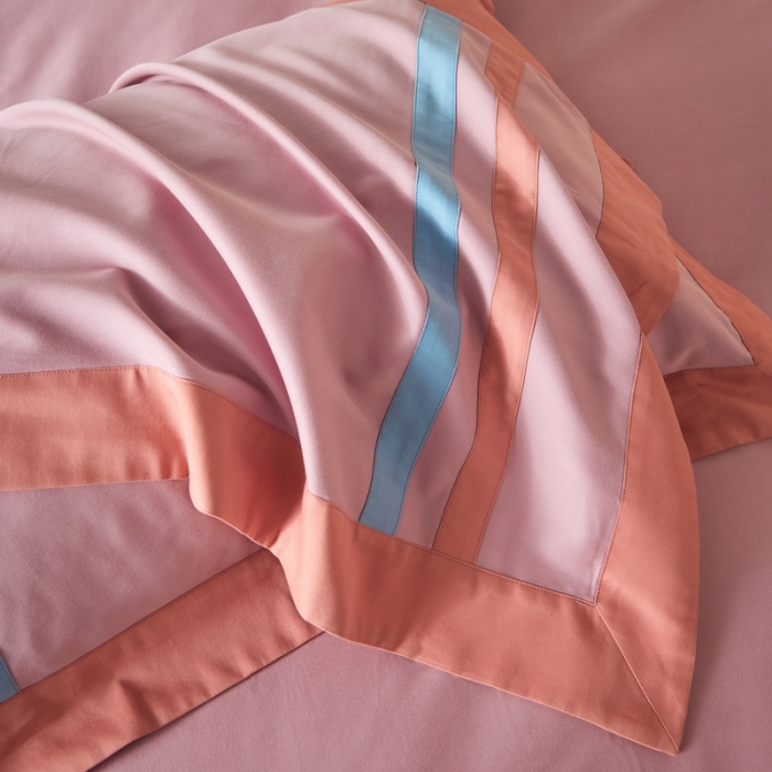 91家纺网 家纺一手货源 找家纺 威克凯丽 秋冬拼接4032磨毛四件套 美丽心语-温馨紫