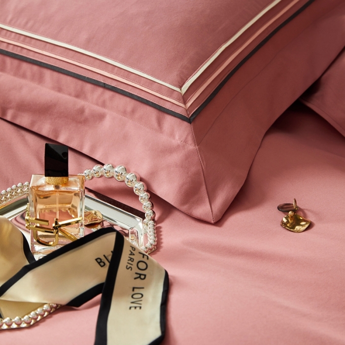 91家纺网 家纺一手货源 找家纺 威克凯丽 秋冬60拼接磨毛四件套 花栖寻梦-豆沙