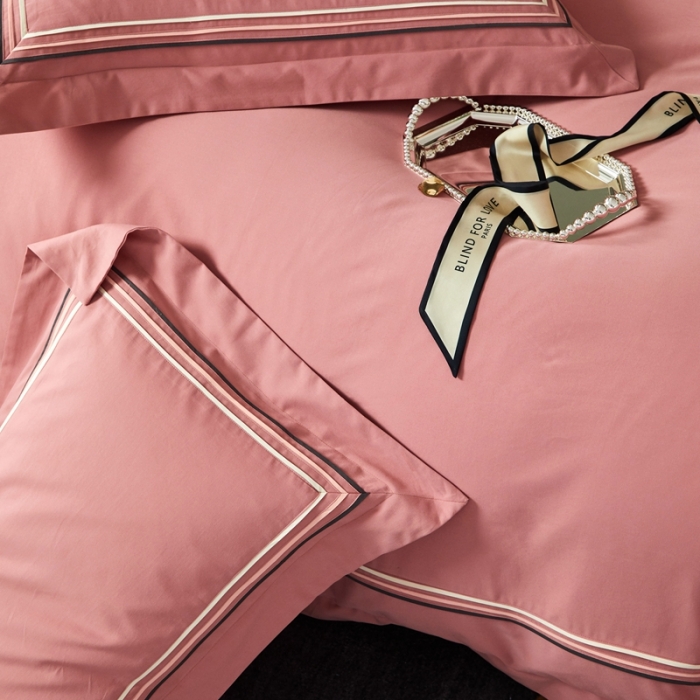 91家纺网 家纺一手货源 找家纺 威克凯丽 秋冬60拼接磨毛四件套 花栖寻梦-豆沙