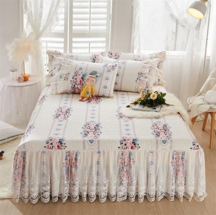 91家纺网 家纺一手货源 找家纺 菊上家纺 2022新款宫廷风全棉蕾丝床裙流年