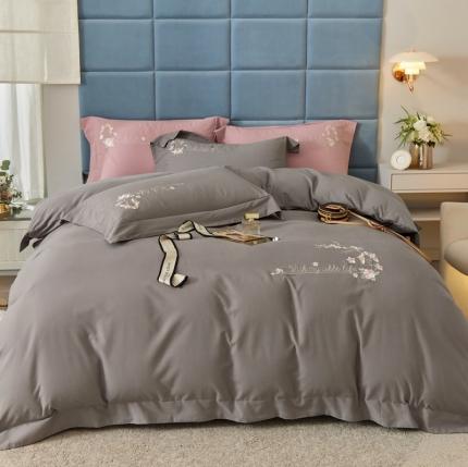 91家纺网 家纺一手货源 找家纺 威克凯丽秋冬绣花3221磨毛四件套布鲁斯系列布鲁斯-高级灰