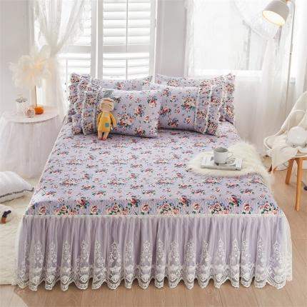 91家纺网 家纺一手货源 找家纺 菊上家纺 2022新款宫廷风全棉蕾丝床裙凝香