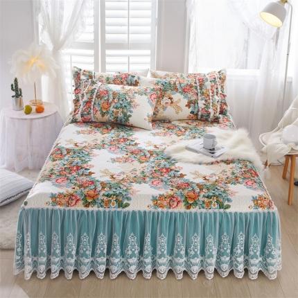 91家纺网 家纺一手货源 找家纺 菊上家纺 2022新款宫廷风全棉蕾丝床裙天香