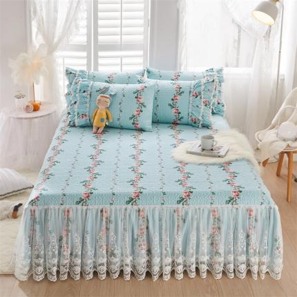 91家纺网 家纺一手货源 找家纺 菊上家纺 2022新款宫廷风全棉蕾丝床裙薇雅