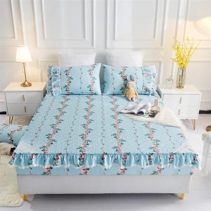 91家纺网 家纺一手货源 找家纺 菊上家纺 2021新款小清新花边床笠款薇雅兰