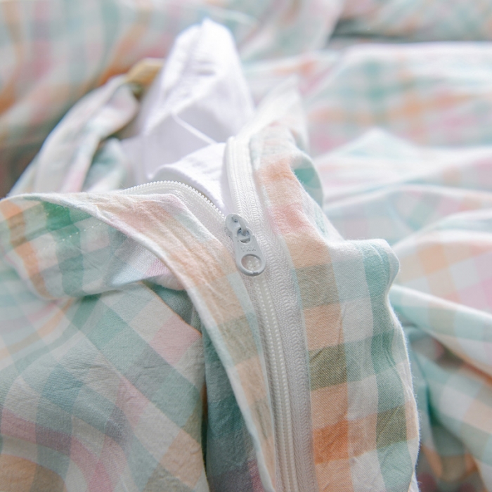 91家纺网 家纺一手货源 找家纺 恋人优选 2023新款纯棉水洗单被套冰激凌格