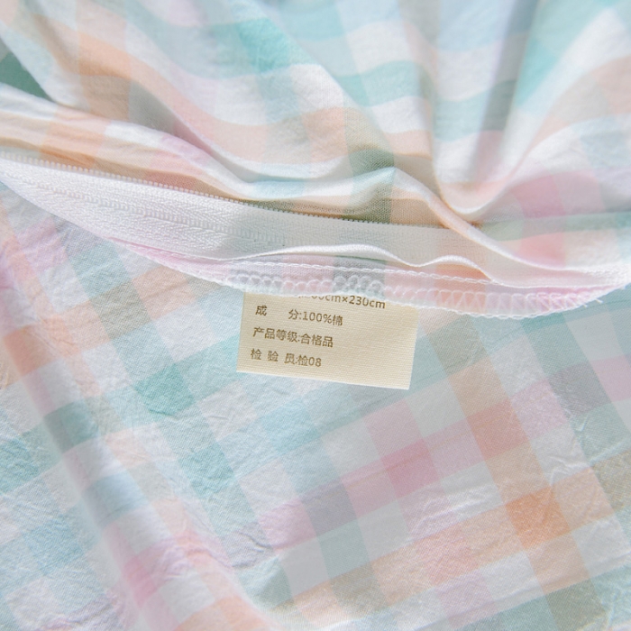 91家纺网 家纺一手货源 找家纺 恋人优选 2023新款纯棉水洗单被套冰激凌格