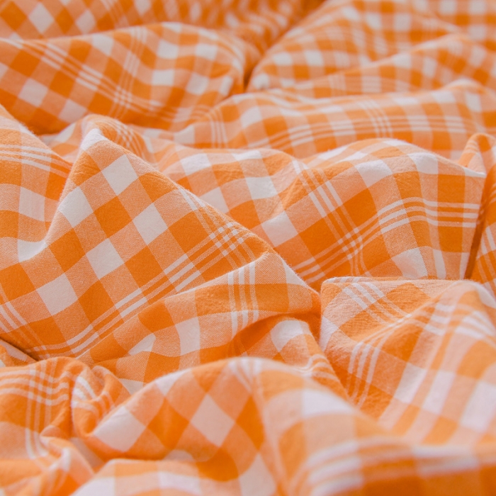 91家纺网 家纺一手货源 找家纺 恋人优选 2023新款纯棉水洗单被套彩虹橘小格
