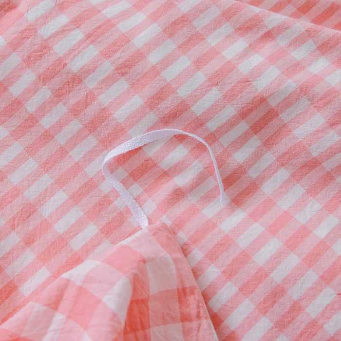 91家纺网 家纺一手货源 找家纺 恋人优选 2023新款纯棉水洗单被套粉色格