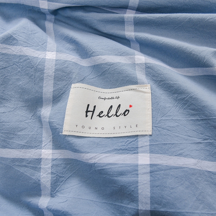 91家纺网 家纺一手货源 找家纺 恋人优选 2023新款纯棉水洗单被套海蓝格