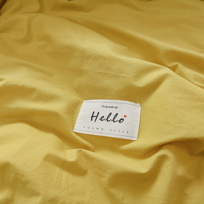 91家纺网 家纺一手货源 找家纺 恋人优选 2023新款纯棉水洗单被套姜黄色