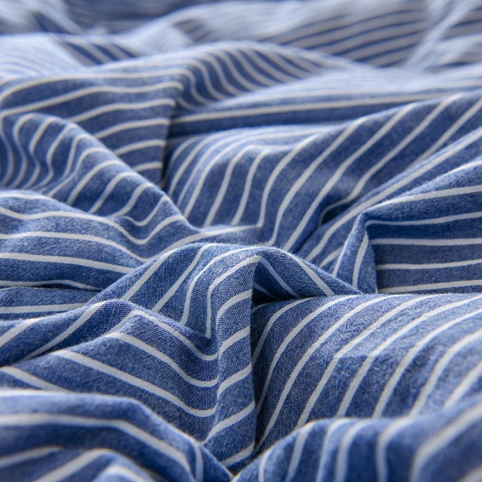 91家纺网 家纺一手货源 找家纺 恋人优选 2023新款纯棉水洗单被套蓝白条