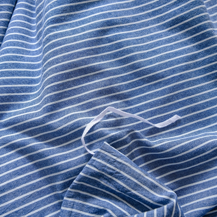 91家纺网 家纺一手货源 找家纺 恋人优选 2023新款纯棉水洗单被套蓝白条