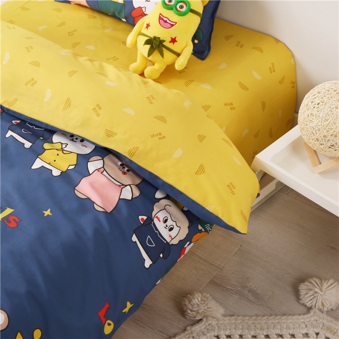 91家纺网 家纺一手货源 找家纺 孩子王家纺 全棉13372小版卡通幼儿园多件套 动物园