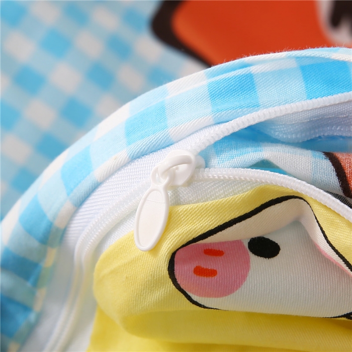 91家纺网 家纺一手货源 找家纺 孩子王家纺 全棉13372小版卡通幼儿园多件套 格子女孩