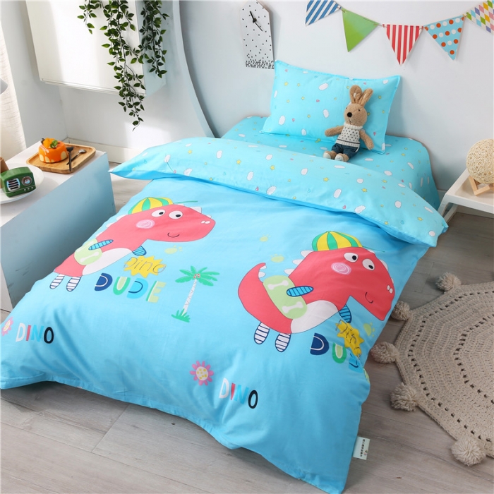 91家纺网 家纺一手货源 找家纺 孩子王家纺 全棉13372小版卡通幼儿园多件套 活力宝贝