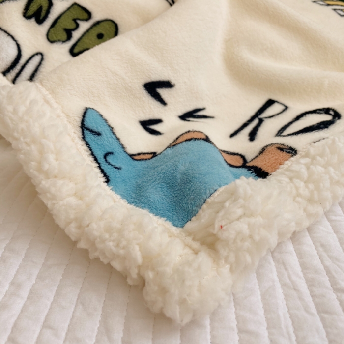 91家纺网 家纺一手货源 找家纺 萝莉家纺 2021保暖加厚牛奶绒毛毯羊羔绒毯子被套毯恐龙假日