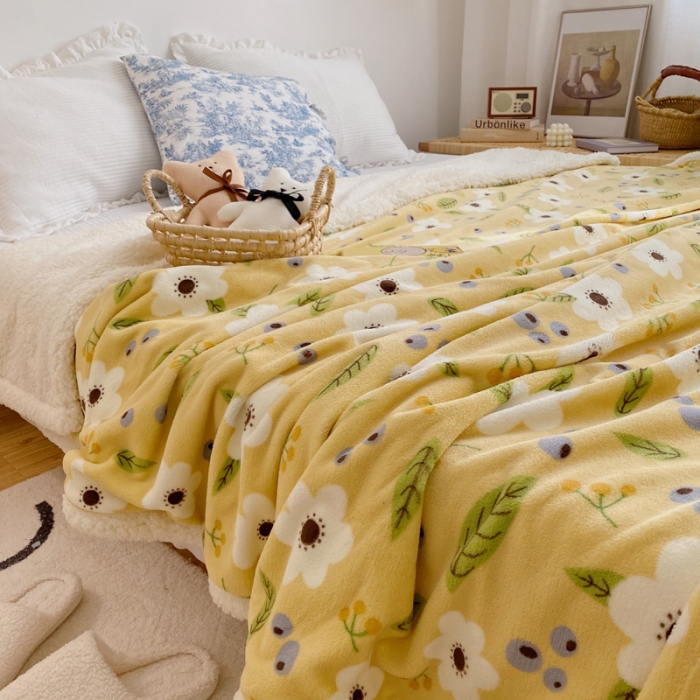 91家纺网 家纺一手货源 找家纺 萝莉家纺 2021保暖加厚牛奶绒毛毯羊羔绒毯子被套毯洛克黄