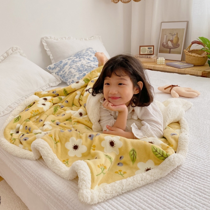 91家纺网 家纺一手货源 找家纺 萝莉家纺 2021保暖加厚牛奶绒毛毯羊羔绒毯子被套毯洛克黄