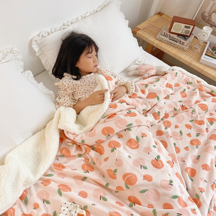 91家纺网 家纺一手货源 找家纺 萝莉家纺 2021保暖加厚牛奶绒毛毯羊羔绒毯子被套毯蜜桃