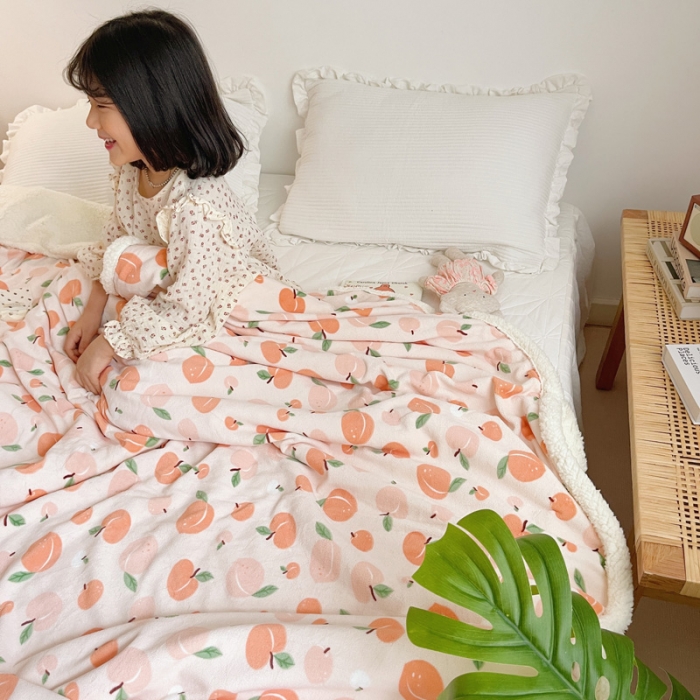 91家纺网 家纺一手货源 找家纺 萝莉家纺 2021保暖加厚牛奶绒毛毯羊羔绒毯子被套毯蜜桃