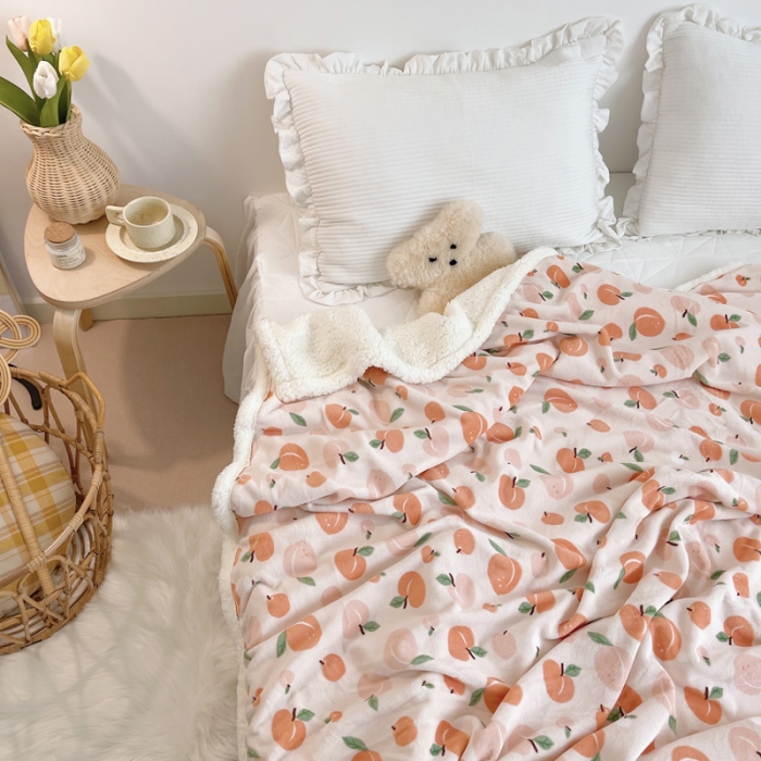 91家纺网 家纺一手货源 找家纺 萝莉家纺 2021保暖加厚牛奶绒毛毯羊羔绒毯子被套毯蜜桃