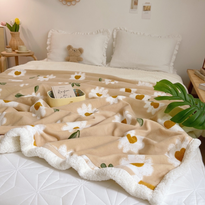 91家纺网 家纺一手货源 找家纺 萝莉家纺 2021保暖加厚牛奶绒毛毯羊羔绒毯子被套毯妮可黄